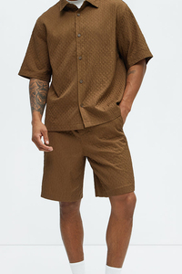 Wholesale High Quality Eco-Friendly Summer Designer Plus Size Shorts Mid Waist Drawstring Casual Style Breathable Woven Fabric - Product Image 2