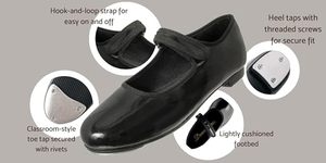 Zapatos de Claqué Baifa para Niñas y Niños, de Charol, con Forro de Cuero Genuino, Lazo Desmontable, para Bebés, Niños Pequeños y Niños Grandes - Product Image 2