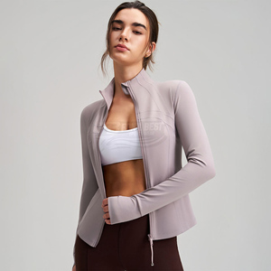 Vêtements de sport saisonniers pour femmes, veste de yoga sans manches en nylon coupe-vent double face, ensemble 2 pièces avec logo imprimé sur le devant - Product Image 4
