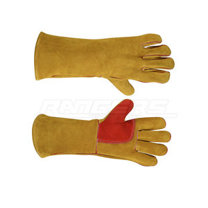 Professional Welding <b>Gloves</b> Leather Safety Wholesale Customized OEM Logo Leather Welding <b>Gloves</b> - Product Image 2