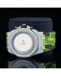 Jumbo <b>Top</b> Selling Fully Iced Stainless Steel Moissanite Strap Sapphire Crystal Mechanical Movement Diamond Watch Night Party - Product Image 5