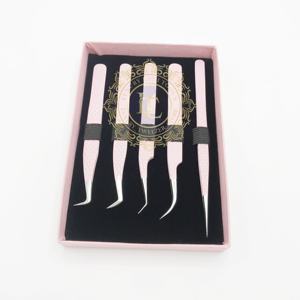 Pince à épiler à pointe argentée en acier inoxydable durable à motif diamant pince à épiler personnalisée de qualité supérieure en poudre rose vente en gros - Product Image 4