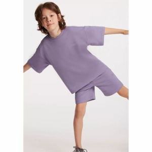 Conjunto de Ropa de Verano para Niños y Niñas, Camiseta y Pantalones Cortos Extra Grandes de Lujo, 100% Algodón, Diseño de Moda - Product Image 4