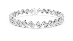 UNIQUE LAB GROWN CUT DIAMOND RHODIUM PLATED LUXURY CERTIFIED TENNIS BRACELET SET 18KT WHITE GOLD DAILY OFFICE WEAR WEDDING - Product Image 2