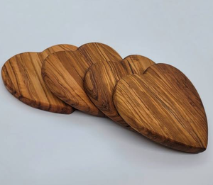 Wood Coaster Heart Shape Wood Decorative Table Accessory Coaster Modern Designer Pieces Wood Coaster - Product Image 1