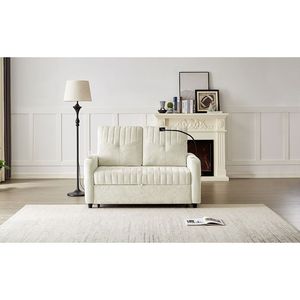 Divano Letto Moderno da 137 cm con Schienale Regolabile, Due Portabicchieri, Porta Telefono e Tre Porte di Ricarica - Product Image 2