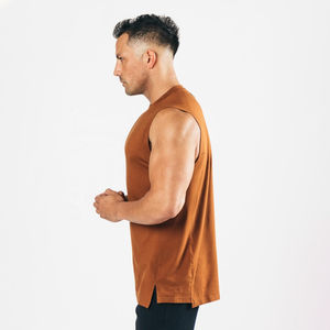 Vente en gros à prix avantageux, personnalisez votre propre logo, débardeur pour homme en coton et polyester, couleur unie, vêtements de sport pour homme - Product Image 3