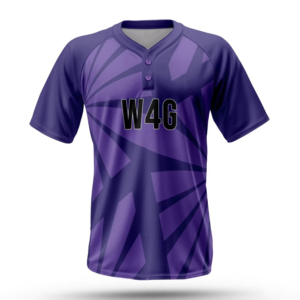 Purple Geometric Pattern Baseball Jersey Men's Short Sleeve Moisture Wicking Sublimated Print Regular Fit Adult Sport Apparel - Product Image 2