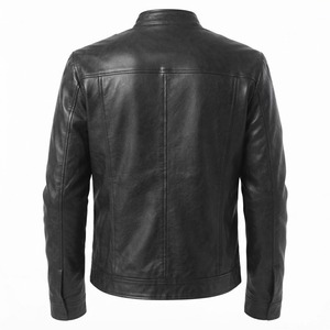 Stylish <b>Vintage</b> Men's Genuine Leather High Quality <b>Stand</b> Collar Motorcycle Jacket Winter Casual Zipper Brown <b>Coat</b> - Product Image 6