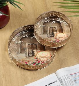 Juego de tarros y bandejas de cuerno Pichwai, hechos a mano con tacto real, con diseño de animales indios, para regalo de recuerdo, al por mayor - Product Image 4