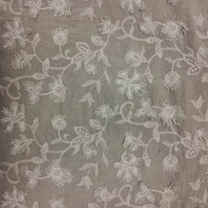 Tissu floral 3D en coton blanc de qualité supérieure, respirant et léger, pour robes de femmes et de filles, en stock, vente en gros - Product Image 1