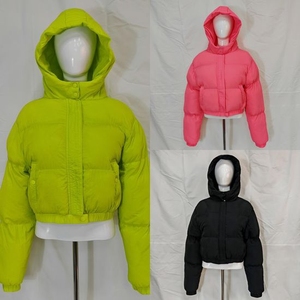 Custom Unisex Cropped Puffer <b>Jacket</b>, <b>Hooded</b> Quilted Winter Coat, Lightweight Warm <b>Padded</b> <b>Jacket</b> for Women - Product Image 6
