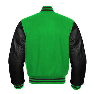 Men's <b>Red</b> <b>Varsity</b> <b>Jacket</b> <b>Black</b> PU Leather Sleeves Stand Collar Casual Solid Color Button Closure Autumn Regular Fit - Product Image 6