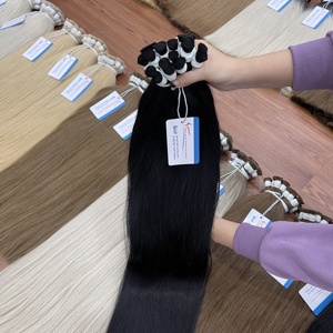 Extensions de Cheveux Remy Vietnamiens Thanh de Qualité Supérieure, Lisses Naturels, en Vrac, Double Trame Faite à la Machine, Toutes Couleurs, Teintables, 20-85g, Prêtes à l'emploi - Product Image 1