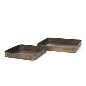 Plateaux de service en aluminium poli faits à la main avec poignées texturées en forme de bois de cerf, plateau décoratif pour servir les aliments, pour la maison et l'hôtellerie - Product Image 3