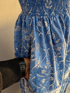 Vestido Estampado a Mano, Hecho en India, Vestido de Algodón con Estampado en Bloque, Vestido Ajustable para Mujer, Regalo para Ella - Product Image 3