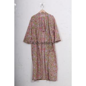 Al por mayor Bata de algodón suave tipo kimono, camisón largo, ropa de playa, ropa de dormir, bikini con estampado floral y logotipo frontal para mujer - Product Image 2