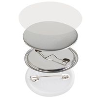 Kit Fai da Te per Creazioni Artigianali: 500 Set di Componenti per Badge con Chiusura a Spilla da 1,25mm e 32mm, Include Parti in Metallo e Plastica, Modello con Spazi Vuoti per Bottoni in Metallo/Plastica