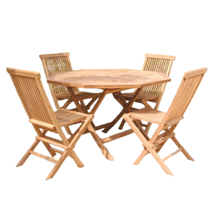 Mesa Plegable Octogonal de Madera de Teca, Muebles de Jardín para Exteriores, Diseño Rústico, Mesa Plegable para Patio, Color Natural - Product Image 5