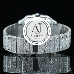 Reloj de Diamantes de Lujo AARVA JEWELS, Caja Cuadrada de Acero Inoxidable de 30 mm, Cristal de Zafiro, Correa de Silicona, Cuarzo Analógico, para Hombre y Mujer - Product Image 4