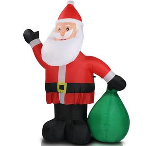 6 FT Lighted Christmas Inflatable Santa Claus Large Gift Bag Outdoor Holiday Yard Decorations Funny Blow Yard Decorations B - Product Image 2