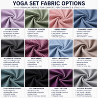 Conjunto Deportivo de 2 Piezas para Mujer, Leggings de Yoga de Cintura Alta con Frente Sólido, Transpirables, Ecológicos, de Secado Rápido, Nailon y Spandex