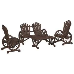 Conjunto de Muebles de Jardín de Madera de Abeto Macizo con Aspecto Quemado, Muebles de Exterior Únicos y Elegantes - Product Image 2