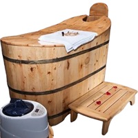 Baignoire autoportante en bois avec cuve intégrée, 1,5 m, 40 jets, personnalisable, achat en gros, en stock, fournisseur vietnamien