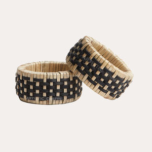 Porte-serviettes en rotin et bambou design fait à la main pour la maison, la cuisine, la salle à manger, les dîners - Product Image 4