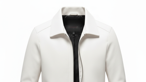 Nouvelle Veste Blanche en Cuir Premium pour Homme, Coupe Longue, Col en Toile, Matière Respirante de Qualité Supérieure, Vente en Gros Usine - Product Image 3