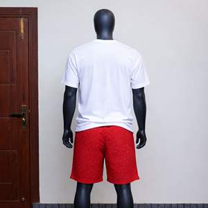 Conjunto de Camiseta y Pantalones Cortos de Verano Personalizados, de Algodón, Talla Grande, de Alta Gama, Transpirables, con Hombros Caídos, Ropa para Hombre - Product Image 2