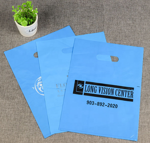 Sac à poignée PE-BD/PEHD avec logo imprimé sur mesure, sac en plastique découpé à l'emporte-pièce, sacs en plastique découpés à l'emporte-pièce sac en papier à poignée découpée - Product Image 2