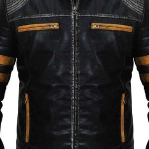 Men's Slim Fit Outdoor Business Suit <b>Blazer</b> <b>Jacket</b> Formal Genuine <b>Leather</b> Coated Front Windproof Waterproof for Work Winter - Product Image 3