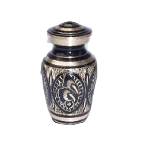 Urnas funerarias de bronce macizo, diseño de grabado completo, cremación clásica de recuerdos, color negro - Product Image 1