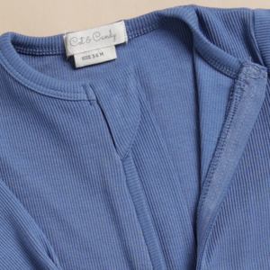 Barboteuse zippée en bambou élasthanne de qualité supérieure-Denim léger - Product Image 3