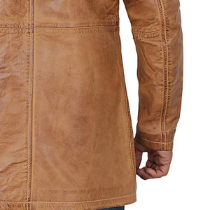 Gabardina Larga de Cuero Genuino para Hombre con Logotipo Personalizado, Proveedor Mayorista de Calidad Premium, Nuevo Diseño - Product Image 6