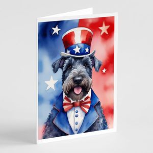 Kerry Blue Terrier Patriotic อเมริกันแปลกแปลกๆ A7โน้ตแพ็ค8ซอง5x7ขนาดการ์ดอวยพร - Product Image 1