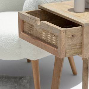 Mesa de Noche Vandana Orion de Mimbre, Mueble de Diseño Moderno con Detalles Tejidos Naturales - Product Image 6