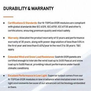 แผงโซลาร์เซลล์ TEJ PLUS 600W-635W แบบสองหน้า N-Type สำหรับ G12R ฮาล์ฟเซลล์ ประสิทธิภาพ 23.71% โครงอะลูมิเนียมอัลลอยด์เคลือบผิว กระจกสองชั้น - Product Image 3