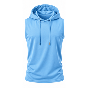 Mens <b>Sleeveless</b> <b>Hoodie</b> Casual Gym Tank Top for Fitness and Streetwear - Product Image 3
