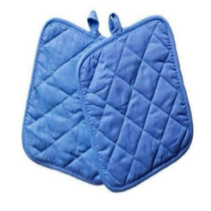 Ensemble de protège-plat 100 % coton biologique bleu foncé antidérapant avec pochette, en lin, écologique et résistant à la chaleur, réutilisable - Product Image 3