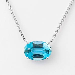 Collier solitaire élégant en or blanc massif 14 carats avec diamant ovale de 7 carats, certifié IGI, pour un style printemps/été et les occasions spéciales - Product Image 2