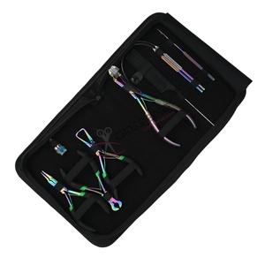 Micro Link Hair Extension Tools Kit Rainbow Pliers Micro Beads Remover Crimping Tool <b>Hook</b> & <b>Loop</b> Tools <b>Tape</b>-In Plier Bond Cutter - Product Image 1