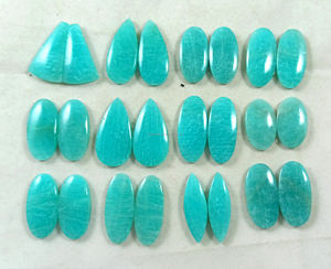 Vente en gros Lot de cabochon en amazonite naturelle de pierres précieuses en cristal de différentes formes et tailles pour la fabrication de bijoux - Product Image 4