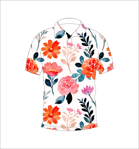 เสื้อโปโลพิมพ์ลายดอกไม้สีน้ำสำหรับผู้ชายฤดูร้อนแขนสั้นลำลองคอปกติดกระดุมเสื้อยืดน้ำหนักเบาระบายอากาศได้ - Product Image 4
