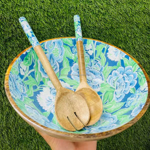 Luxury Design Wood <b>Serving</b> Bowls with Beautiful Enamel Work by Artisan Craft for Parties - Product Image 1