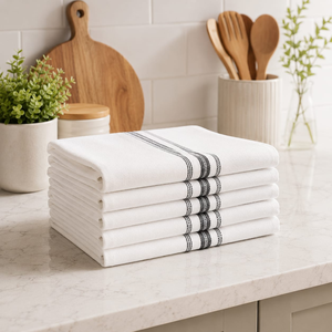 Ensemble de torchons de cuisine haut de gamme personnalisés en coton, séchage rapide, sans peluches, écologiques - Product Image 1