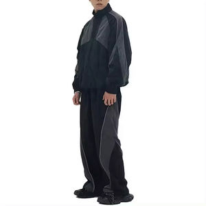 Survêtements personnalisés en polyester, veste coupe-vent en nylon, ensemble de survêtement avec pantalon de jogging, ensemble coupe-vent zippé pour hommes - Product Image 5