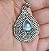 Handmade <b>Rainbow</b> Moonstone Water Drop Bezel Setting Pendant 925 Sterling Silver Bohemian Style Jewelry for Women Anniversary - Product Image 6