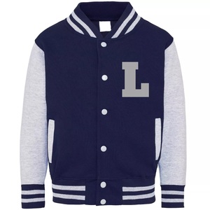 Veste universitaire noire et rouge pour homme, col rabattu, boutonnée, décontractée, pour l'automne, coupe classique, motif lettre O imprimée - Product Image 3